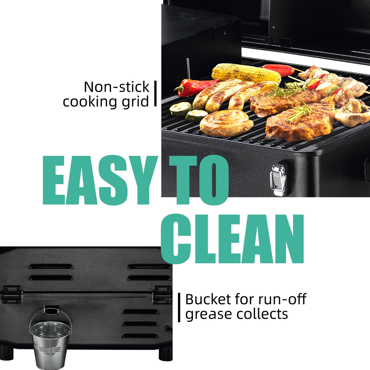 Z GRILLS 200A LCD with meat probes helps monitor cooking.