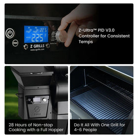 Z GRILLS 2026 dual probes monitor meat for precise doneness.