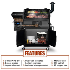 Z GRILLS 2026 hopper cleanout simplifies pellet changes.