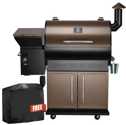 Z GRILLS 2026 upgrade pellet grill front view with lid open for easy loading and monitoring.