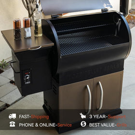 Z GRILLS 2026 upgrade pellet grill all-weather outdoor setup with sturdy frame.