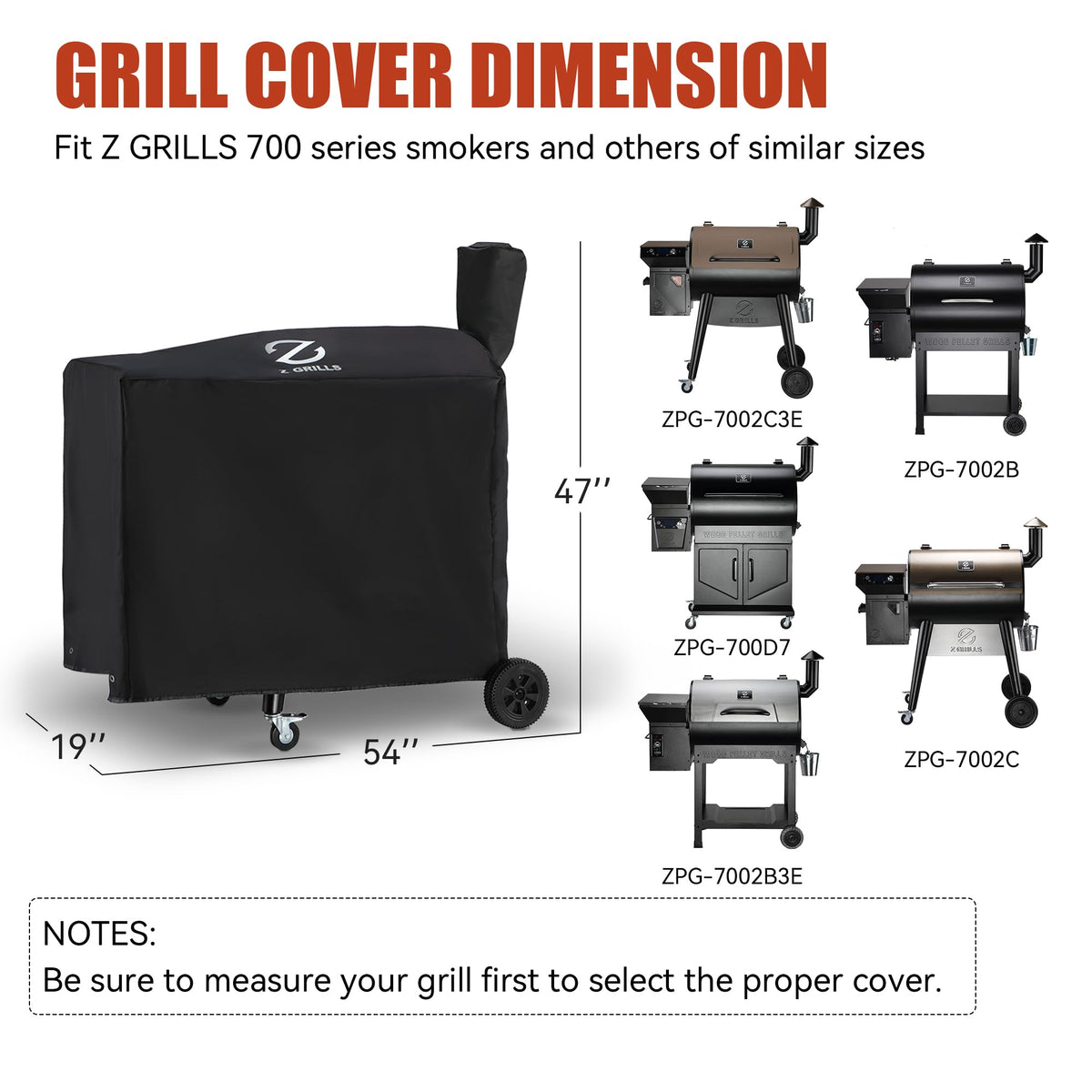 Z GRILLS 700 series cover close-up shows durable stitching for long-lasting protection