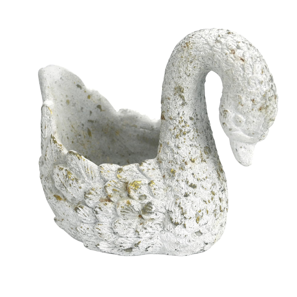 Z² BellaDecor Swan Planter outdoor cement finish holds succulents beautifully
