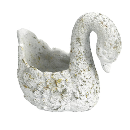 Z² BellaDecor Swan Planter outdoor cement finish holds succulents beautifully
