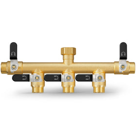 ZaakWang 5-way brass hose splitter outlet enables simultaneous watering at multiple outlets.
