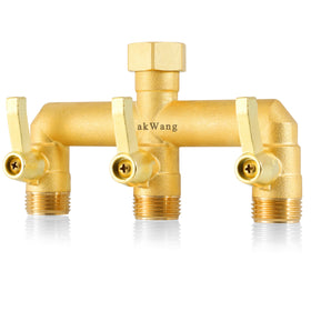 ZaakWang full-flow brass hose faucet adapter, durable for leak-free watering