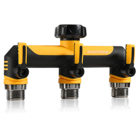 ZaakWang full-flow 3-way hose splitter with leak-free design for reliable garden watering.