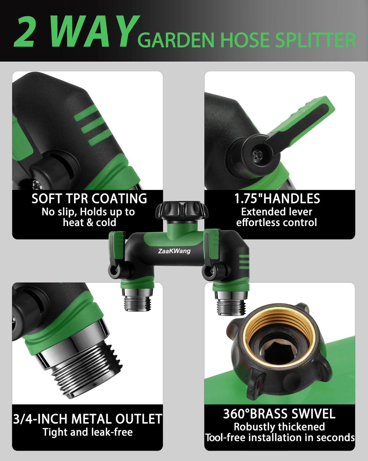 ZaakWang ergonomic handle provides better grip, even with gloves.