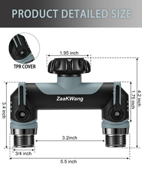 ZaakWang rotating connector enables easy hose maneuvering and placement.