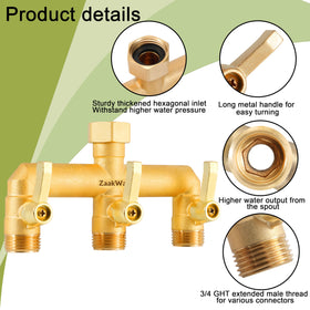 ZaakWang heavy-duty hose manifold three-quarter-inch for high flow
