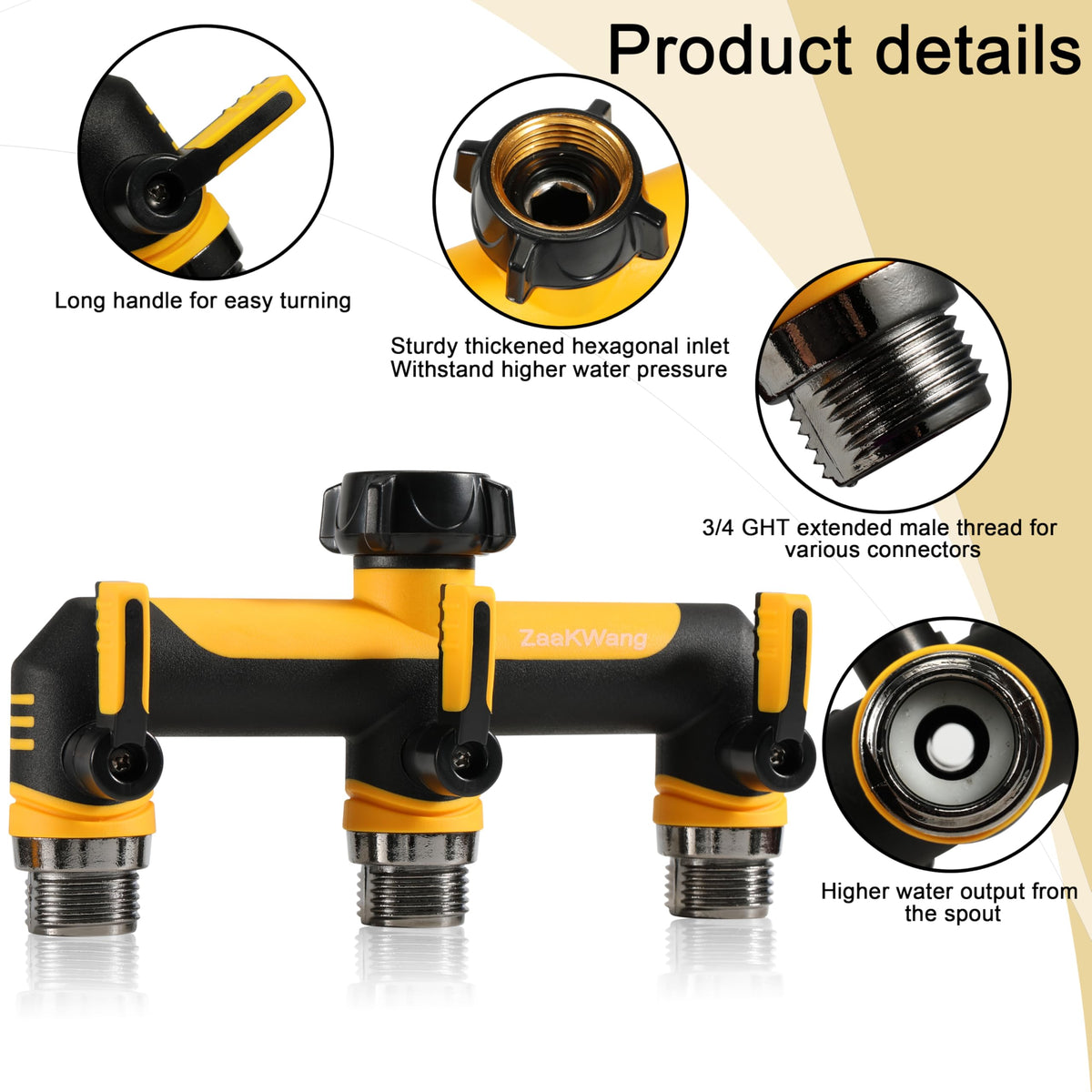 ZaakWang metal inlet-outlet detail highlights durable connection resisting corrosion and leaks.