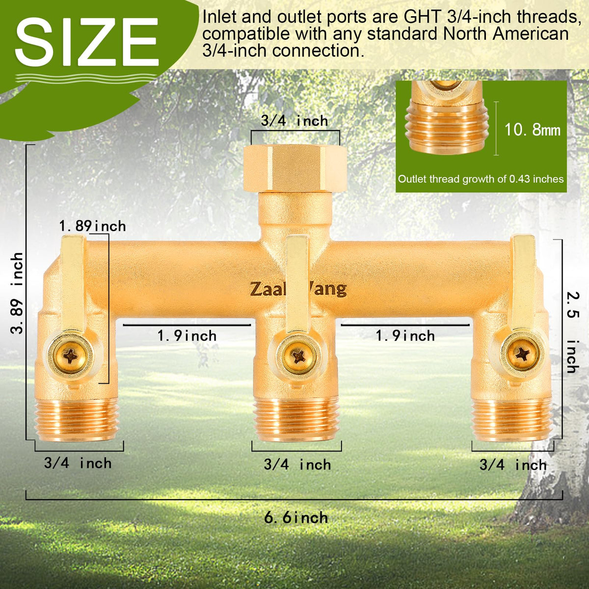 ZaakWang three-way garden hose splitter enables multiple outlets