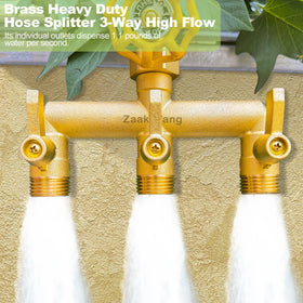 ZaakWang weather-resistant brass hose splitter withstands yard use
