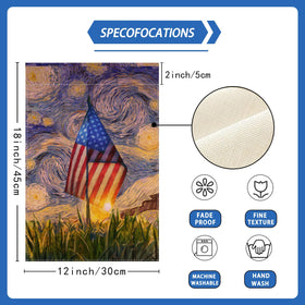 ZAEW America flag oil painting easy installation on flagpoles for quick setup