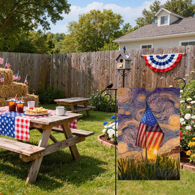 ZAEW America flag oil painting yard display enhances curb appeal for holidays