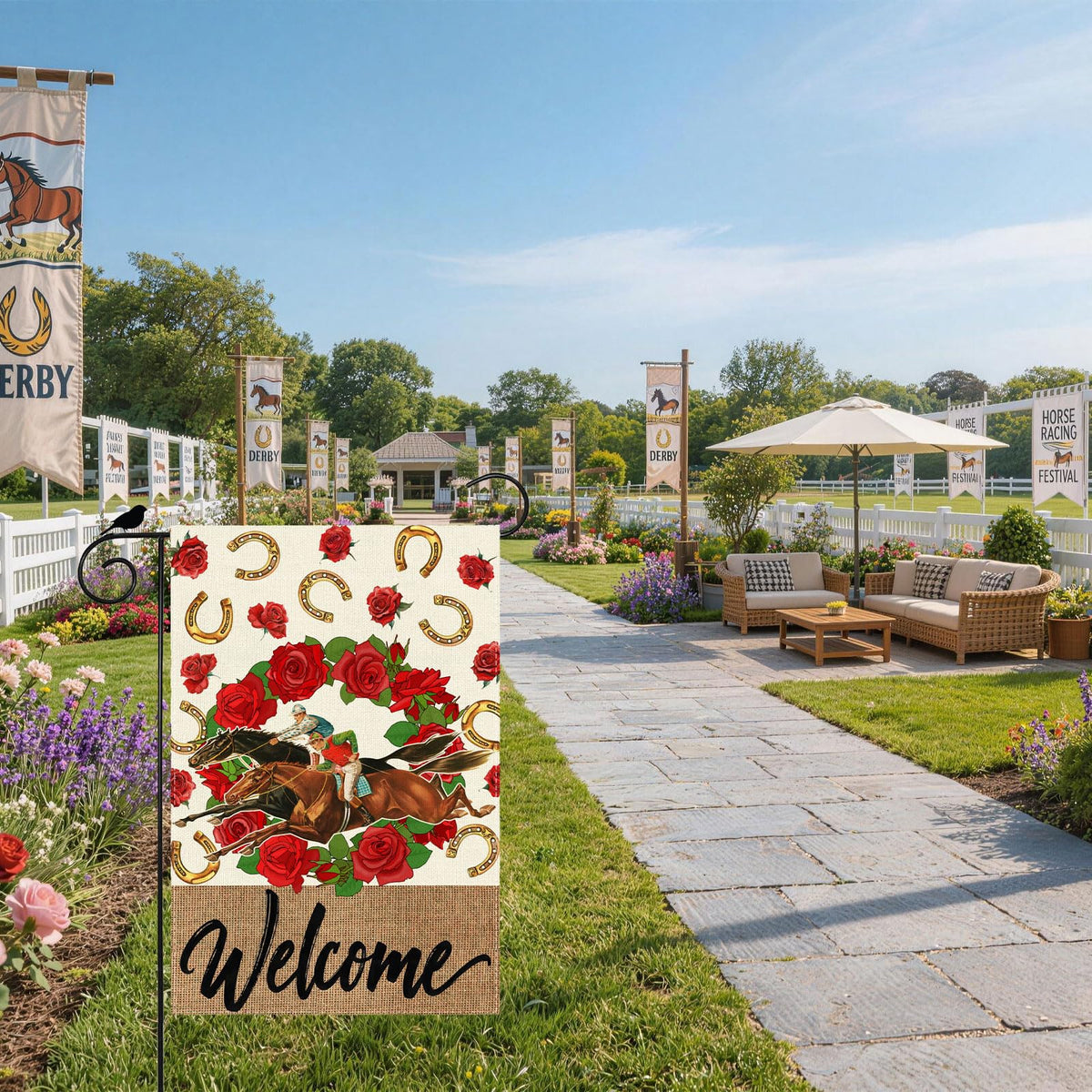 ZAEW double-sided yard flag 12x18 inches for versatile outdoor use.