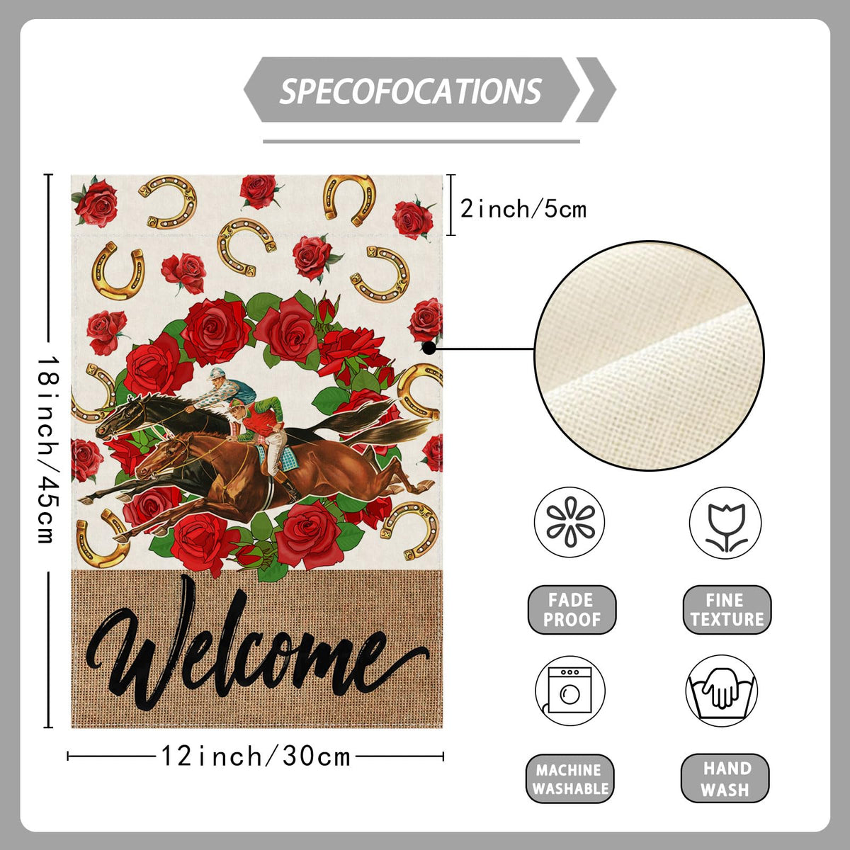 ZAEW garden flag with a 5 cm sleeve for quick mounting.