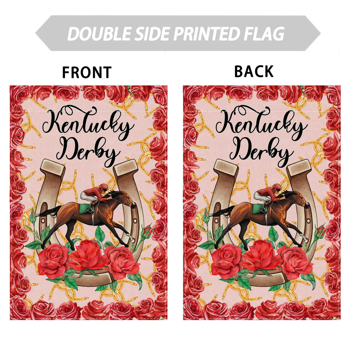 ZAEW Kentucky Horseshoe Roses flag garden scene adds color to patios.