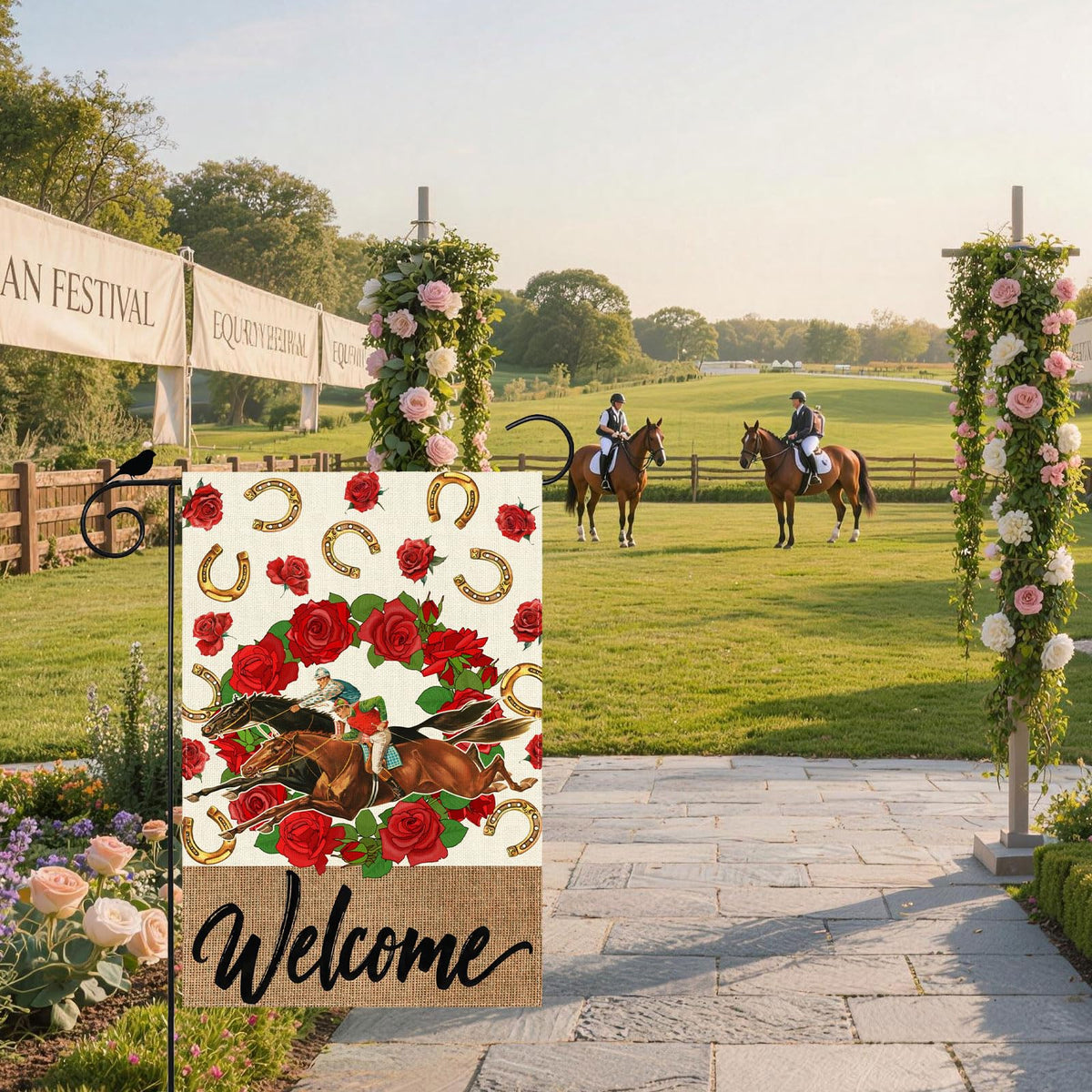 ZAEW outdoor flag for holidays and parties adds festive flair.