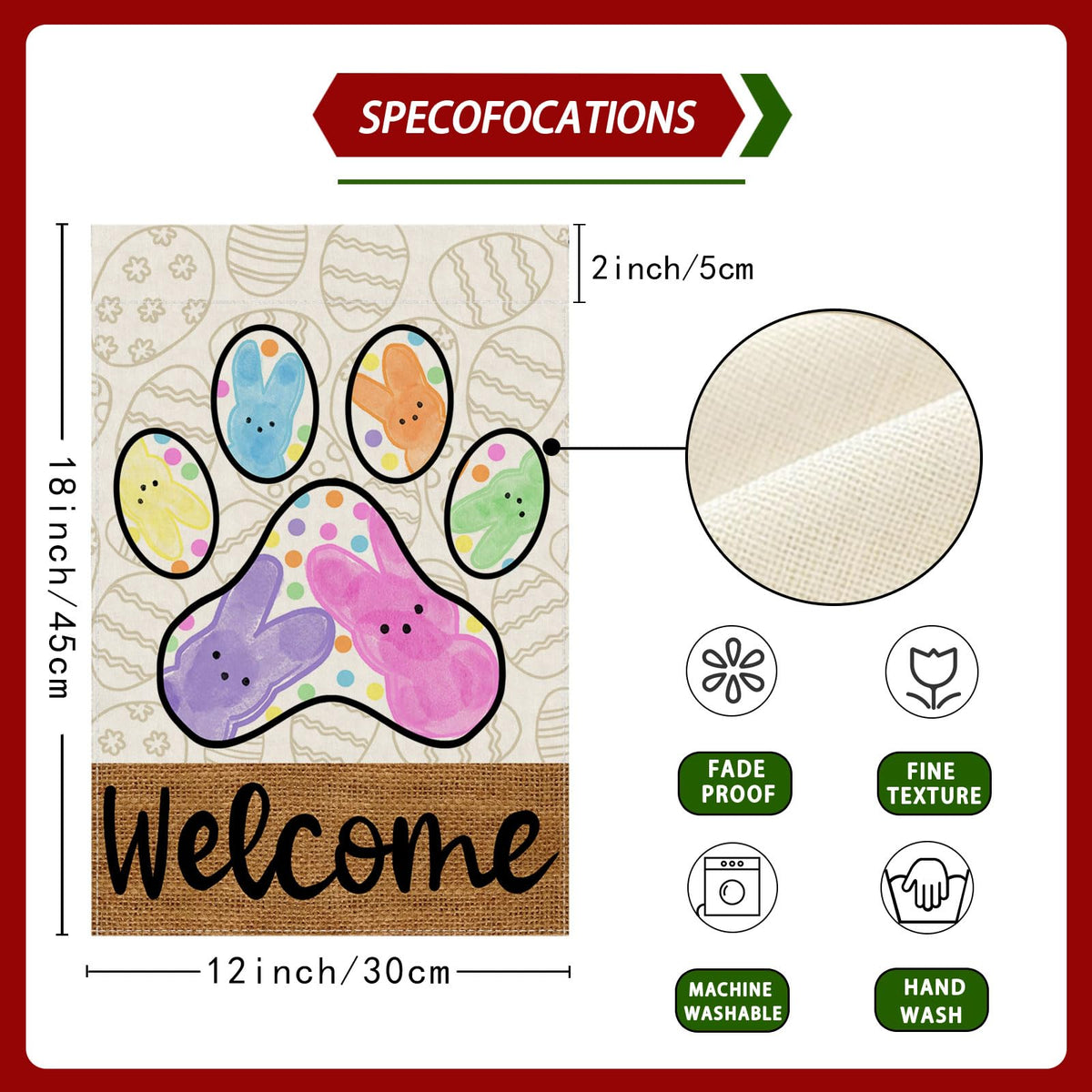 ZAEW outdoor yard flag eases seasonal decorating with weather-ready jute material.