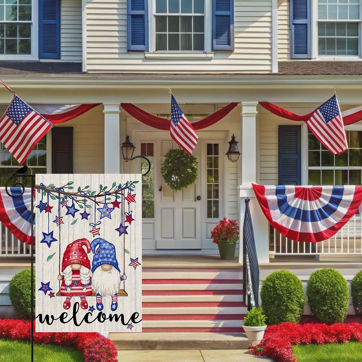 ZAEW patriotic flag featuring stars for Memorial Day celebrations.