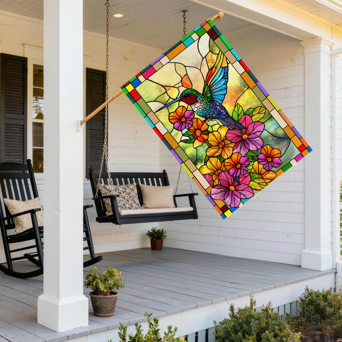 ZAEW premium jute flag designed for outdoor use with natural texture and durability.