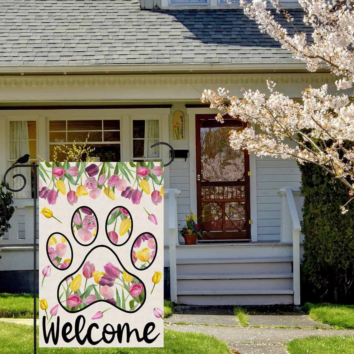ZAEW spring garden flag with vibrant colors to brighten yards