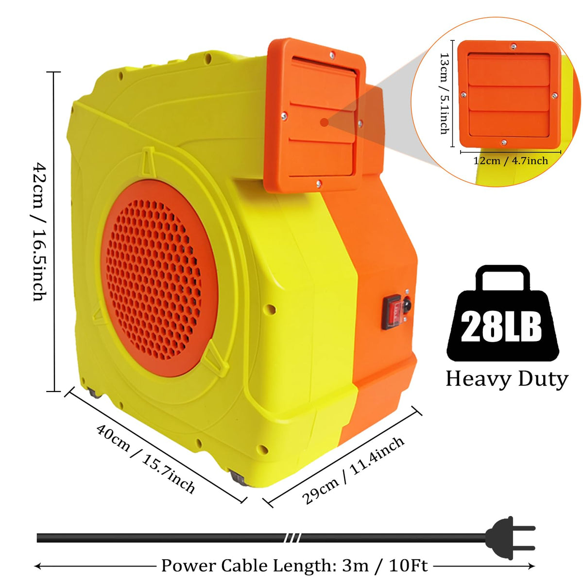 ZAFIED blower in operation inflating a jump slide quickly and evenly