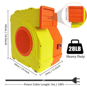 ZAFIED blower in operation inflating a jump slide quickly and evenly