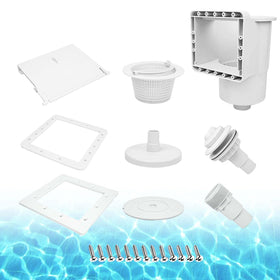 ZAIGANMA above-ground pool skimmer front view, efficient debris capture for a cleaner pool edge.