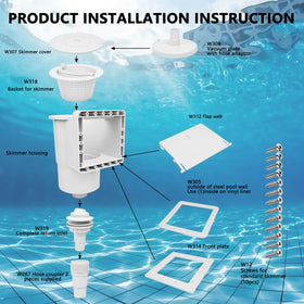 ZAIGANMA easy-install kit shown for quick pool skimmer replacement.