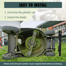 Zalana 42-inch deck blade installation shot for easy replacement