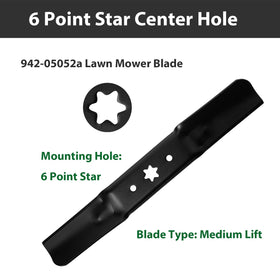 Center hole 6-point star; blade dimensions for accurate fit.