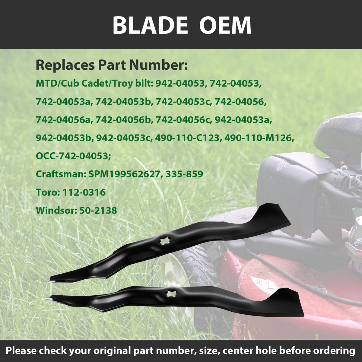 ZALANA three-pack blades ready for replacement in MTD, Cub Cadet, and Toro models.