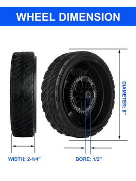 ZALANA Honda HRN216-compatible rear wheels enabling quick tool-free replacement.