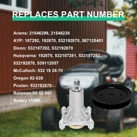 ZALANA compatibility guide shows fits for Craftsman, Husqvarna, and Ariens