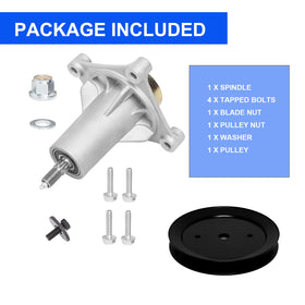 ZALANA package includes spindle, pulley, bolts, nuts, washer, and hardware