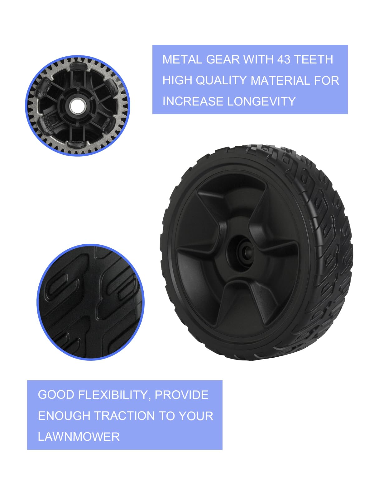 ZALANA rear-drive wheels set of 2 for easy maintenance.