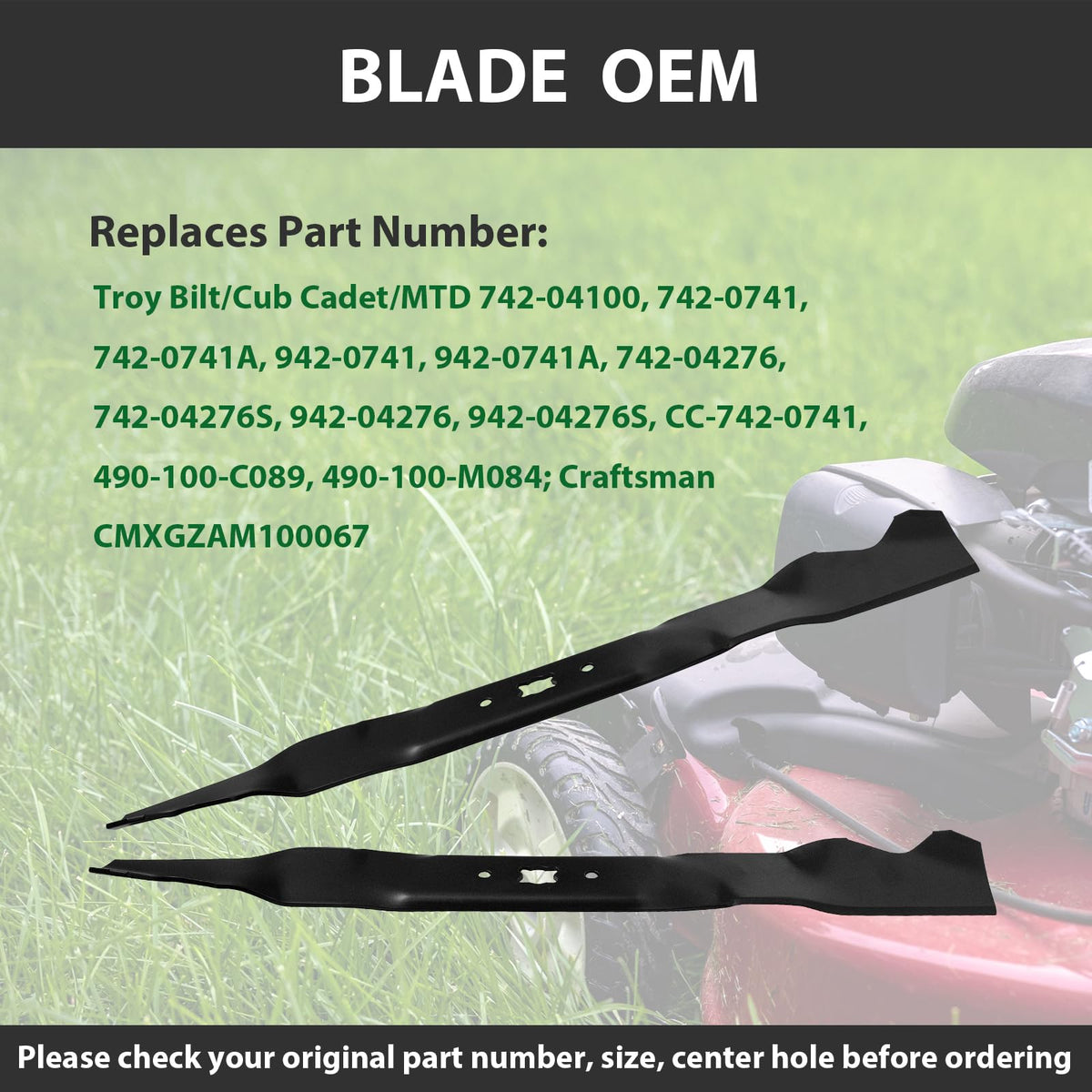 Zalana two-pack mulching blade set enables quick, efficient mower maintenance.