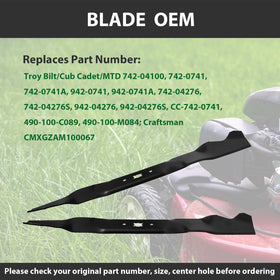 Zalana two-pack mulching blade set enables quick, efficient mower maintenance.