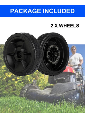 ZALANA 8in wheels for walk-behind mowers with durable plastic and metal gear.