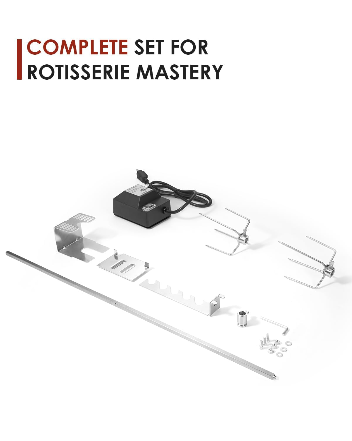 Zalhyrox rotisserie forks-4-set enables even meat spacing for uniform cooking