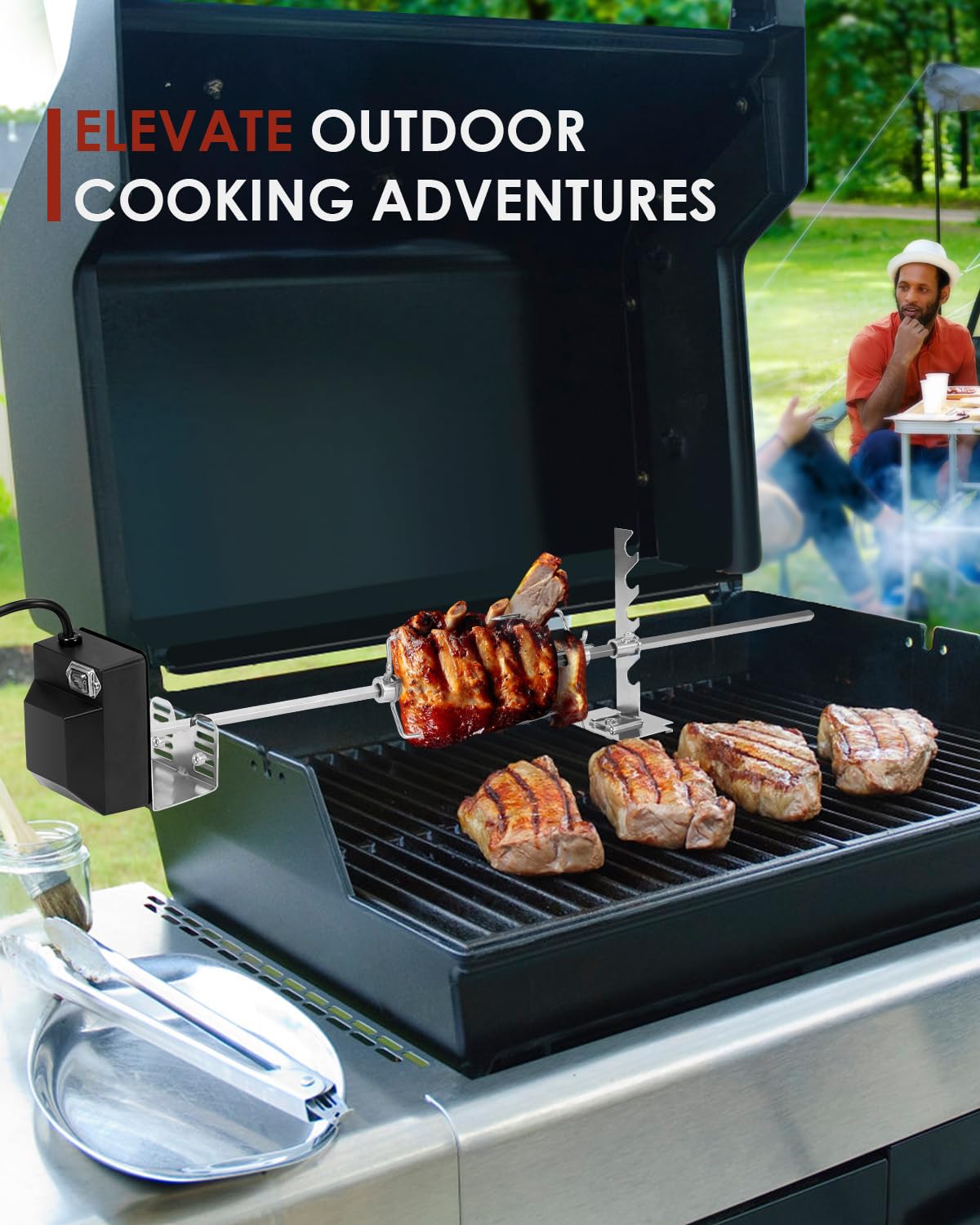 Zalhyrox rotisserie motor-120v ensures smooth rotation for consistent browning
