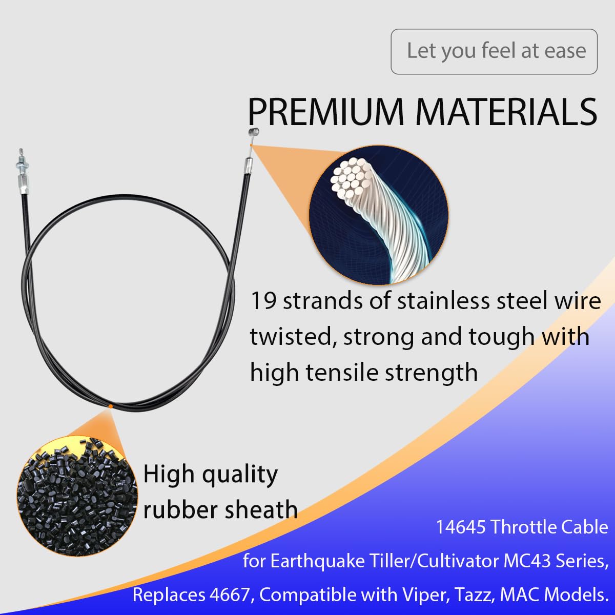 ZanFyxil throttle cable swivel ferrule design enables effortless installation.