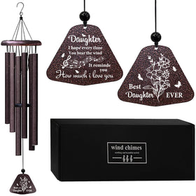 ZANIION 32-inch wind chime front view, ideal for daughter's birthday and celebrations.