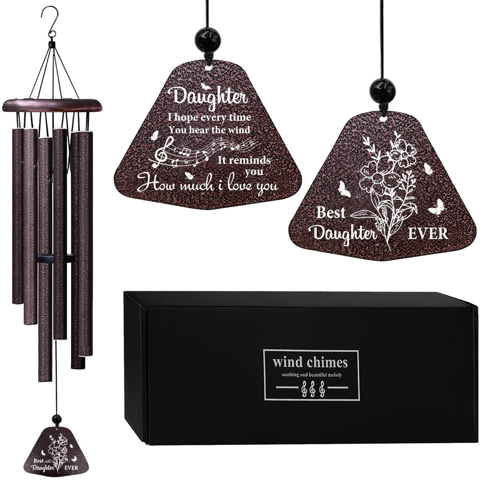 ZANIION 32-inch wind chime front view, ideal for daughter's birthday and celebrations.