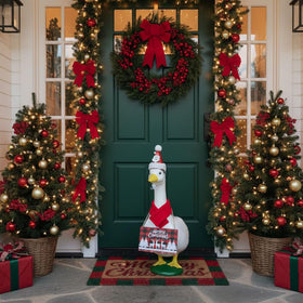 ZANOLY assembly-on-goose display shows complete Christmas look