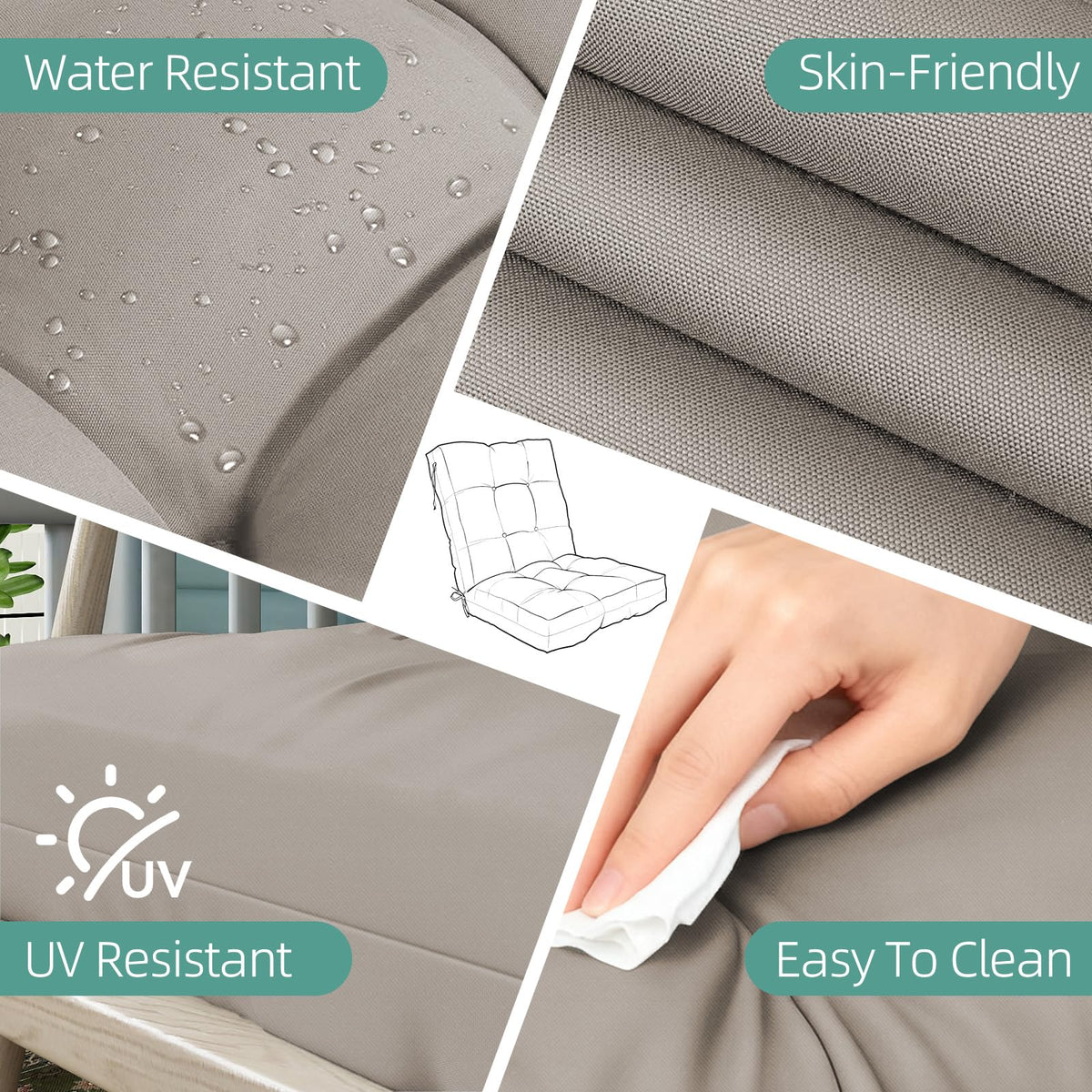 zanwu hwyd cushions with attached ties and non-slip base