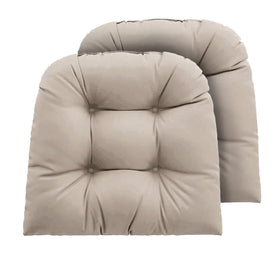 Zanwu Hwyd taupe outdoor chair cushions on a wicker chair for comfortable seating