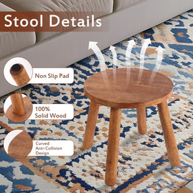 zaowofires stool placed beside bed as compact nightstand alternative